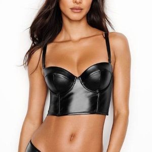 NWT VS Faux-Leather Bustier